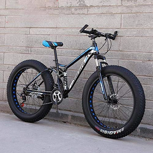 Mountainbike : LJLYL Mountainbike, 4, 0 Zoll Fat Tire Hardtail Mountainbike Dual Suspension Frame, Rahmen aus hohem Kohlenstoffstahl, Doppelscheibenbremse, C, 26 inch21 Speed