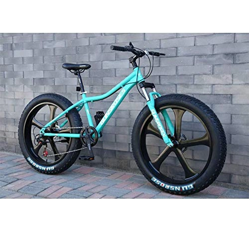 Mountainbike : Llpeng 26 Zoll mit Variabler Geschwindigkeit Mountainbike, 4.0 Breitreifen Strand Snowmobile, 7 / 21 / 24 / 27 / 30 Geschwindigkeit, Removable, Blau, 27