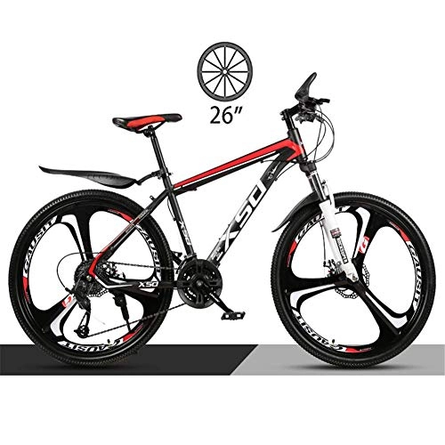 Mountainbike : LXDDP Mountainbike Carbon Stahl Fahrradgabel Federung 3 Speichenräder Doppelscheibenbremsen Fahrrad Aluminium Rennrad Outdoor Radfahren