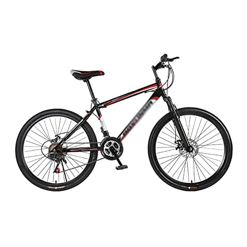 Mountainbike : LZZB 26 Zoll Mountainbike für Erwachsene Herren Damen 21-Gang-Getriebe Fahrrad für Jungen und Mädchen Carbonstahlrahmen mit Gabelfederung und Doppelscheibenbremsen / Rot