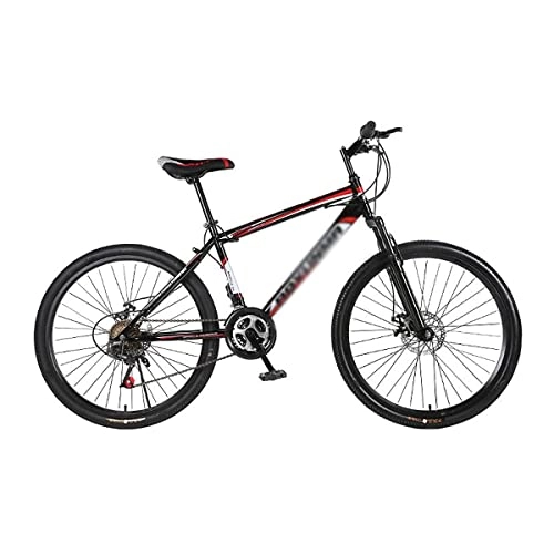 Mountainbike : LZZB 26 Zoll Räder Mountainbike 21 Gang Fahrrad Carbon Stahlrahmen mit mechanischer Doppelscheibenbremse und Federgabel für Unisex Erwachsene (Farbe: Rot) / Rot