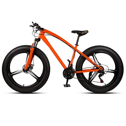 Mountainbike : Mapeieet 26 Zoll Fatbike Mountainbike 4.0 fette Reifen Fahrrad - Doppelscheibenbremsanlage - Geeignete Höhe 150-185CM, Orange