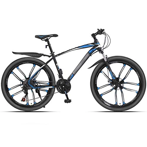 Mountainbike : Mountainbikes Mountainbike Mit Einstellbarer Geschwindigkeit, Unisex-Fahrrad Mit Variabler Geschwindigkeit, 24 / 26 Zoll Räder, 10 Schneidräder, 21 / 24-Gang ( Color : 21-speed blue , Size : 24 inches )