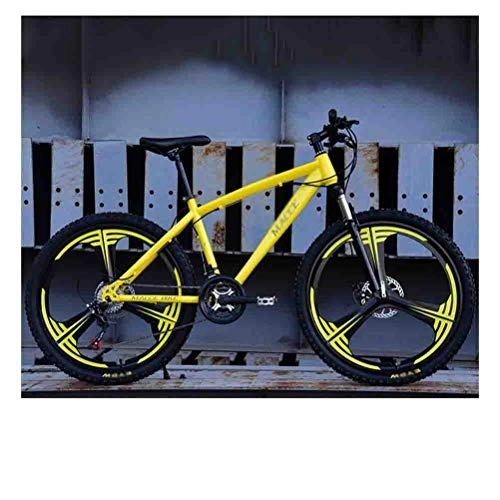 Mountainbike : Mountainbikes Rennräder Fahrrad Mountainbike MTB Erwachsene Straßen-Fahrräder for Männer und Frauen 26in Räder Adjustable Speed-Doppelscheibenbremse BMX-Räder (Color : Yellow, Size : 21 Speed)