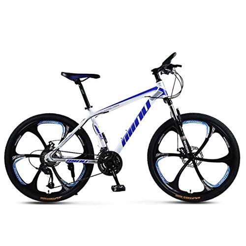Mountainbike : MUYU Adult Mountainbike 26 Zoll Rahmen Aus Kohlenstoffstahl 21 (24, 27, 30) Geschwindigkeit Unisex Rennrad, Blue, 27speed