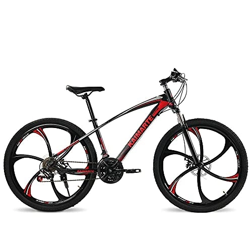 Mountainbike : N&I Bicycle Shock-Absorbing Mountain Bikes Men and Women 26 inch Variable Speed Adult Student Carbon Steel Folding Bikes Students 21 / 24 / 27 Speed Outdoor Variable Speed Bicycles Red 26 inch 27 Speed