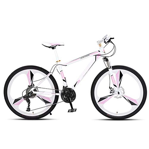 Mountainbike : ndegdgswg Mountainbike, 24 Zoll / 26 Zoll, für Damen, weiß, rosa, ein Rad, Studenten, Doppel-Scheibenbremse, Rennrad, 66 cm, 24 Gänge, Aluminiumlegierung, Dreirad, Whitepink