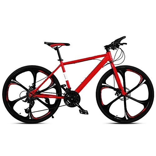 Mountainbike : ndegdgswg Mountainbike Fahrrad, 26 Zoll 6 Rad Doppelscheibenbremse für Studenten Mit Variabler Geschwindigkeit 30speed 6knifewheel(red)