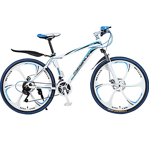 Mountainbike : PBTRM 27-Gang-Fahrrad, 26-Zoll Mountainbike MTB Für Männer Und Frauen, Mountain-Trail-Bike, Doppelte Scheibenbremse, Vorderradgabel Und Rahmen Aus Aluminiumlegierung, Blau