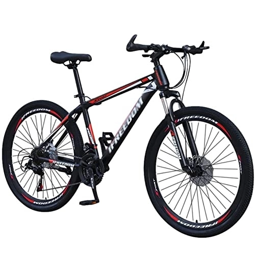 Mountainbike : QCLU 26-Zoll-Mountainbike, Scheibenbremsen Hardtail MTB, Trekking Bike Männer Fahrrad Mädchen Fahrrad, volles Suspension Mountainbike, 30 Geschwindigkeit (Color : Red)
