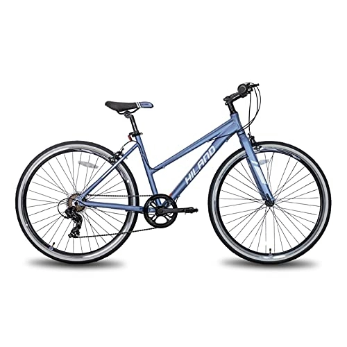 Mountainbike : QEEN 700c Aluminiumrahmen City Bike Cruiser Hybrid Fahrrad Doppel Scheibenbremse Shimano Teile (Color : HIU7002mg, Size : 700C)