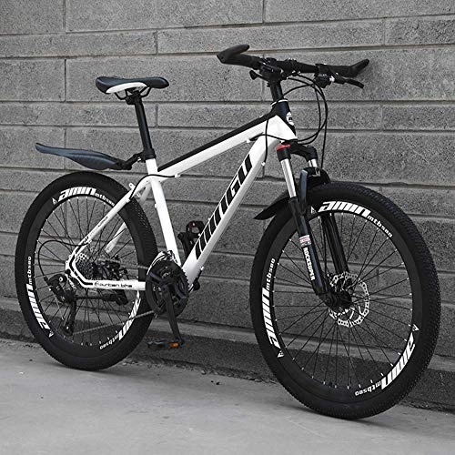 Mountainbike : Relaxbx Mountainbike, mechanische Scheibenbremsen Kohlenstoffstahlrahmen 21-Gang-Schaltrad für Erwachsene Langlaufrad für Erwachsene, blau, 24 Zoll