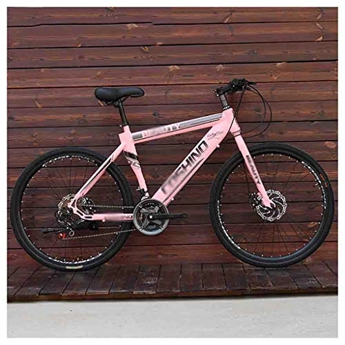 Mountainbike : RYP Mountainbikes Rennräder Fahrräder Mountainbike Erwachsene Männer MTB Straßen-Fahrrad for Damen 24 Zoll-Räder Einstellbare Doppelscheibenbremse BMX-Räder (Color : Pink, Size : 21 Speed)