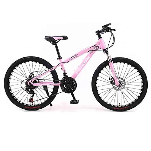 Mountainbike : SOAR 26 Zoll Mountainbike Fahrrad Mountainbike Erwachsene Mountain Bike Teens Straße Fahrräder for Männer und Frauen Räder Adjustable 21 Gang-Doppelscheibenbremse (Color : Pink)