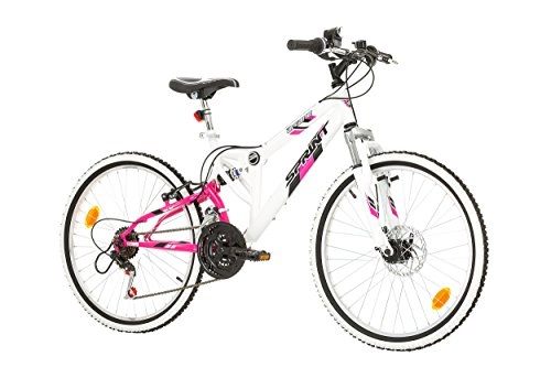 Mountainbike : Sprint 'Mountainbike 24 "Vollgefederter Mädchen Ariane 18-Gang – BREMSEN VORNE A Festplatte und V-Brake hinten