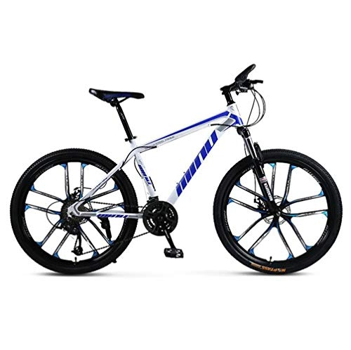 Mountainbike : Tbagem-Yjr 26-Zoll-Berg-Fahrrad, Bremse Doppelscheibe for Erwachsene Mit Variabler Geschwindigkeit Fahrrad Dämpfung (Color : White Blue, Size : 30 Speed)