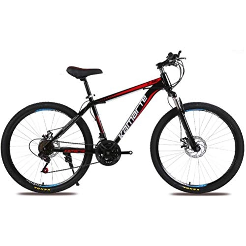 Mountainbike : Tbagem-Yjr 26-Zoll-Herren MTB Dual-Suspension Mountain Bikes, Unisex Stadtstraße Fahrrad Radfahren for Erwachsene (Color : Black red, Size : 24 Speed)
