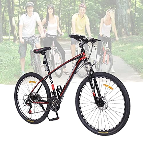 Mountainbike : Tbagem-Yjr 27, 5 Zoll Mountainbike Speichenrad Rennrad 24 Geschwindigkeiten Stoßdämpfende Vollfederung MTB Bikes Rot
