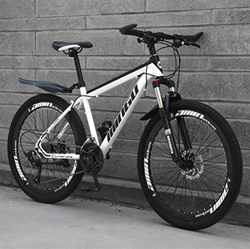 Mountainbike : Tbagem-Yjr Berg Folding Fahrrad High Carbon Stahl Doppel Stoßdämpfer Fahrrad 26 Zoll (Color : White, Size : 24 Speed)