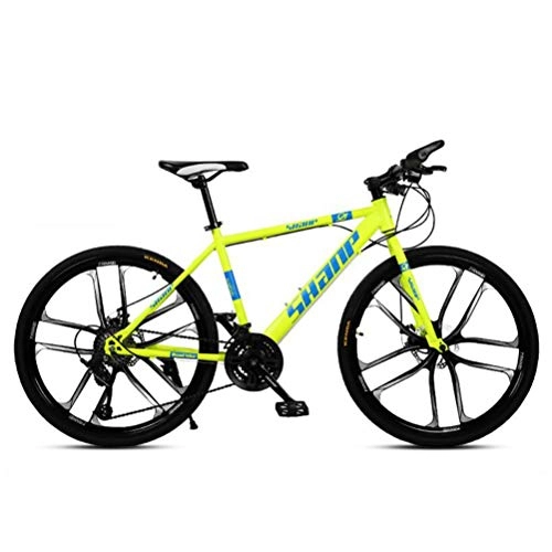 Mountainbike : Tbagem-Yjr City-Mountainbike, 26-Zoll-Rad Offroad-Fahrrad Mit Variabler Geschwindigkeit Rahmen Aus Kohlenstoffstahl (Color : Yellow, Size : 24 Speed)