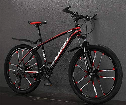 Mountainbike : Tbagem-Yjr Dual Suspension Mountain Bikes, 26-Zoll-Rad Geländefahrradstadtstraße Mens MTB (Color : Black red, Size : 30 Speed)