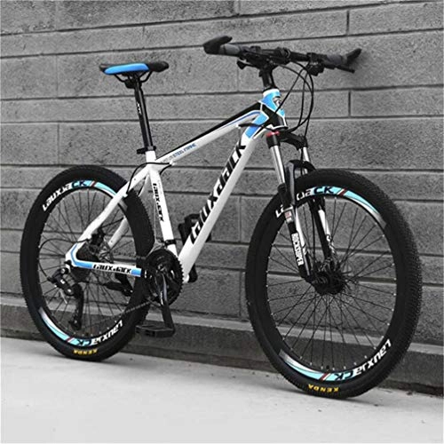 Mountainbike : Tbagem-Yjr Erwachsene Männer Doppelaufhebung / Scheibenbremsen 26 Zoll Mountainbike, Sport Und Freizeit Fahrrad (Color : White Blue, Size : 24 Speed)