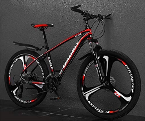 Mountainbike : Tbagem-Yjr for Männer Mountain Bike, Doppelaufhebung Doppelscheibenbremsen 26 Zoll City Road Fahrrad Aluminum Alloy (Color : Black red, Size : 30 Speed)
