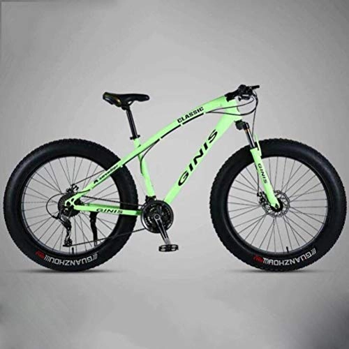 Mountainbike : Tbagem-Yjr Hardtail Mountain Bikes - 26-Zoll-High-Carbon Stahl Dual Disc Brakes Sport Freizeit Stadt Straßenfahrrad (Color : Green, Size : 24 Speed)
