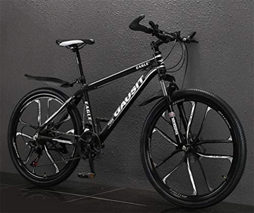 Mountainbike : Tbagem-Yjr Hardtail Mountainbike for Erwachsene, 26-Zoll-Stadt Straßenfahrrad Mens MTB Außen (Color : Black White, Size : 24 Speed)