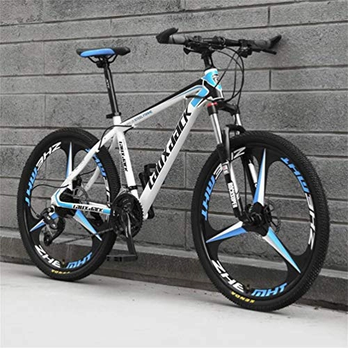 Mountainbike : Tbagem-Yjr Hart Mountain Bikes, Stadtstraße Doppelaufhebung-Gebirgsfahrrad 26 Zoll-Rad (Color : White Blue, Size : 27 Speed)