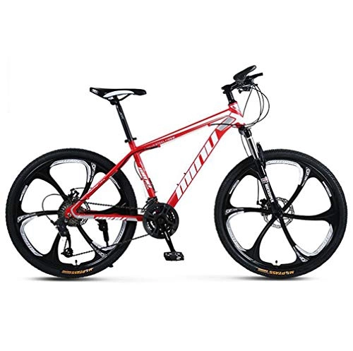 Mountainbike : Tbagem-Yjr Herren-Mountainbike, Scheibenbremse Damping Fahrrad Precision Shifting City Road Bike (Color : Red White, Size : 24 Speed)