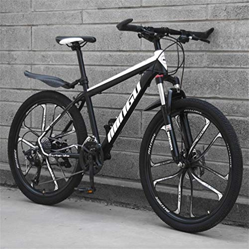 Mountainbike : Tbagem-Yjr Mountainbike for Erwachsene Herren-MTB - Reiten Dämpfung Doppelaufhebung-Gebirgsfahrrad (Color : Black White, Size : 24 Speed)