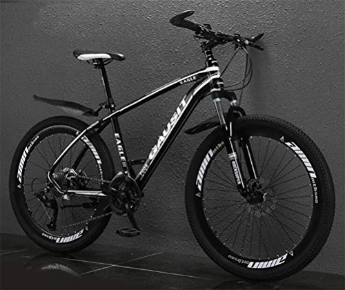 Mountainbike : Tbagem-Yjr Stadt-Straßen-Fahrrad Mountainbike for Erwachsene, Doppelscheibenbremsen Off-Road Damping (Color : Black White, Size : 27 Speed)