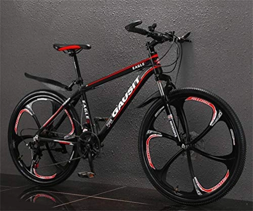 Mountainbike : Tbagem-Yjr Unisex 26 Zoll Suspension Mountainbike Mit Variabler Geschwindigkeit Offroad-Herren MTB Sport Und Freizeit (Color : Black red, Size : 24 Speed)