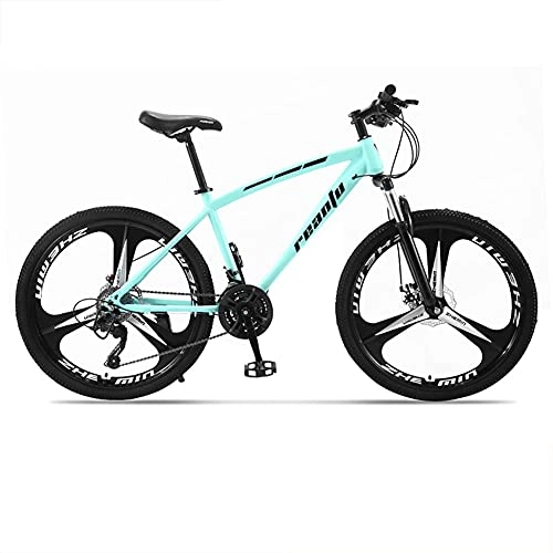 Mountainbike : TBNB 24 / 26-Zoll-Mountainbike für Erwachsene, City-Rennrad für Herren Damen, 21-30 Variable Geschwindigkeit, Doppelscheibenbremse, Federgabel, 3-Speichen-Rad (Blau 24 Zoll / 24 Gänge)