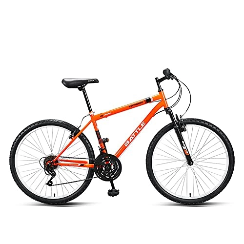 Mountainbike : TBNB 26 Zoll Mountainbike für Herren Damen, 18-Gang Rennrad für Jugendliche Erwachsene, City Pendler Fahrrad mit Federgabel, Orange, Blau, Rot (Orange)