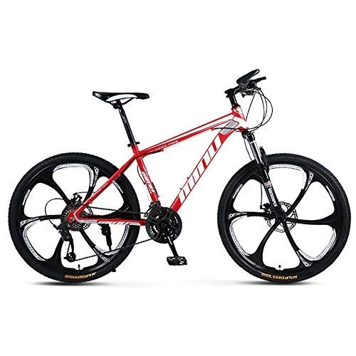 Mountainbike : TOPYL Racing Fahrrad Fahrrad Für Frauen, Vollsperrung Mountainbike Mann, Fahrrad Gabeln, 26 Zoll Racing Erwachsene MTB Rot 26", 24-Gang