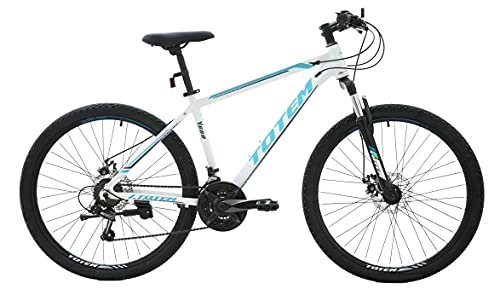 Mountainbike : Totem Mountain Bike / Bicycles 27.5'' Wheel Lightweight Aluminium Frame Speeds Disc Brake Mountainbike / Fahrräder, 27, 5 Zoll Rad, Leichter Aluminiumrahmen, 21 Gänge, Shimano-Scheibenbremse, weiß 2