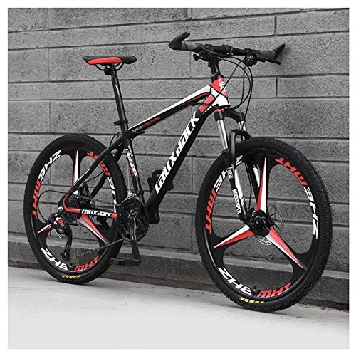 Mountainbike : TYXTYX Outdoor-Sport Mountainbike 26 Zoll, 3 Speichenräder mit Doppelscheibenbremsen, Vorderradaufhängung Faltrad 27-Gang-MTB-Fahrrad, Rot