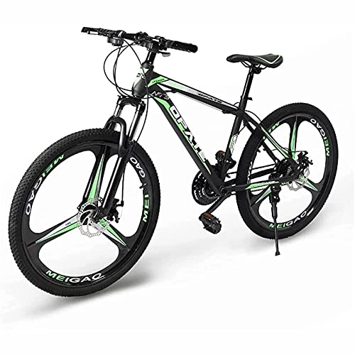 Mountainbike : UYHF 24 Zoll Mountainbike Für Herren Damen Erwachsene, 21 / 24 / 27 Speed Road Offroad City MTB Fahrräder, Federgabel Dual Scheibenbremsen Green- 24 Speed