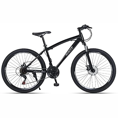 Mountainbike : UYHF Mountainbike, Jugendliche Erwachsene Männer Frauen Straße Fahrräder, 21-30 Geschwindigkeiten Optionen, Leichter Stahlrahmen, Doppelscheibenbremse black-26inch / 30Speed