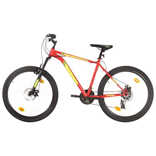 Mountainbike : vidaXL Mountainbike 21 Gang 27, 5 Zoll Rad mit Shimano-Kettenwechsler Scheibenbremsen Schnellspann-Sattelstützenklemme Fahrrad Sportfahrrad 42cm Rot