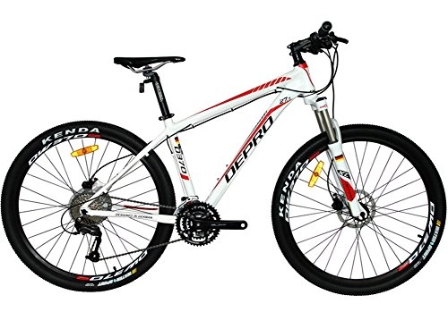 Mountainbike : West Biking 69, 8 cm Herren & Damen Mountain Bike Shimano M370 9S MTB Fahrrad 370, damen unisex, D370, Weiß / Rot
