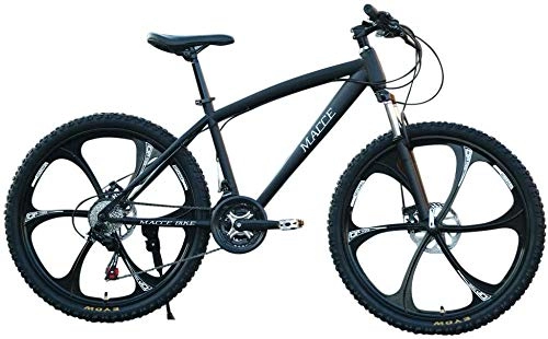 Mountainbike : WSJYP 26-Zoll-Mountainbike für Erwachsene, Mountainbike aus Kohlenstoffstahl, MTB-Scheibenbremse mit 21-Gang-Vollfederung, Black