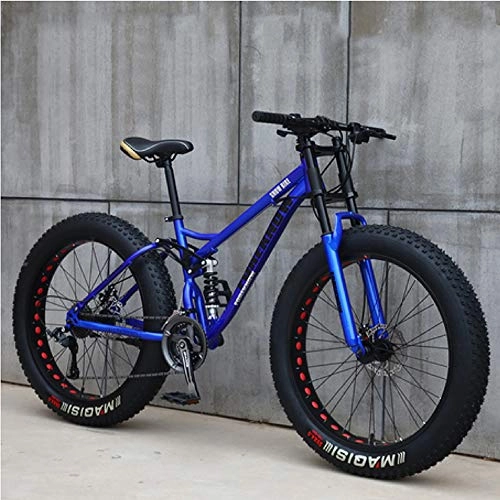 Mountainbike : WYX Mountainbikes, 24" 26" 7-Geschwindigkeit Variable Geschwindigkeit Rennrad Fat Tire Mountain Bike, Federgabel Geländedoppelscheibenbremse Fahrrad, d, 26"× 7speed
