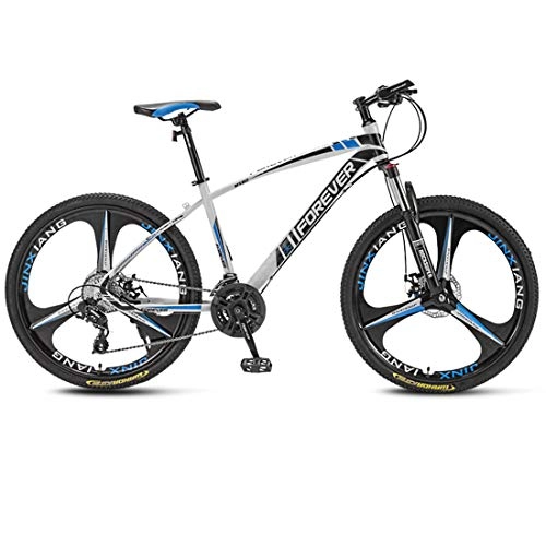Mountainbike : WYZQ Mountain Bikes, 24 Zoll 3-Speichen-Rder Off-Road Road Fahrrder, High-Carbon Stahlrahmen, Stodmpfender Vorderradgabel, Doppelscheibenbremse, B, 27 Speed