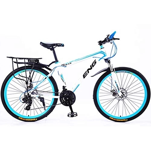 Mountainbike : XBSXP High Carbon Steel Mountainbike, 21 / 24 / 27 / 30 Optionales Fahrrad mit Variabler Geschwindigkeit, 24 / 26 Zoll stoßdämpfende Doppelbremsräder, Für Männer, Frauen, Erwachsene, Jugendliche