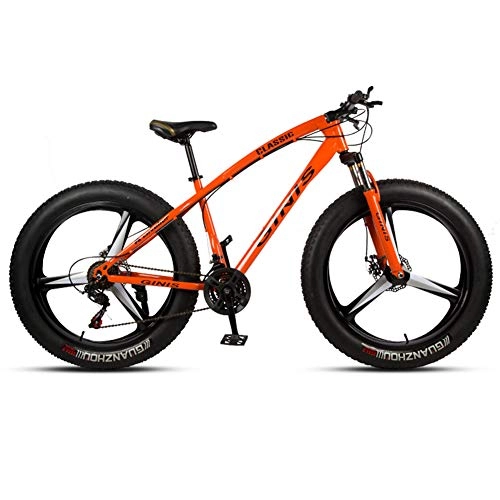 Mountainbike : XHJZ Fat Tire Mountainbike Offroad-Strand Schnee Fahrrad 21 / 24 / 27 / 30 Geschwindigkeit Geschwindigkeit Mountainbike 4.0 Breitreifen für Erwachsene Außenreit, C, 21 Speed
