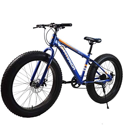 Mountainbike : XIAOFEI 26 Zoll Mountainbike / Variable Geschwindigkeit 4, 0 Reifen Aluminiumlegierung Verdickte Felge Schneemobil 7-Gang, Geeignet für Erwachsene Fat Man Woman, Blau