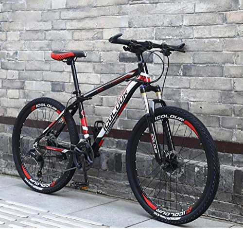 Mountainbike : XWLCR 26" 24-Gang Mountainbike für Erwachsene, Leichtes Aluminium Full Suspension Rahmen, Federgabel, Scheibenbremse, C1, 24Speed